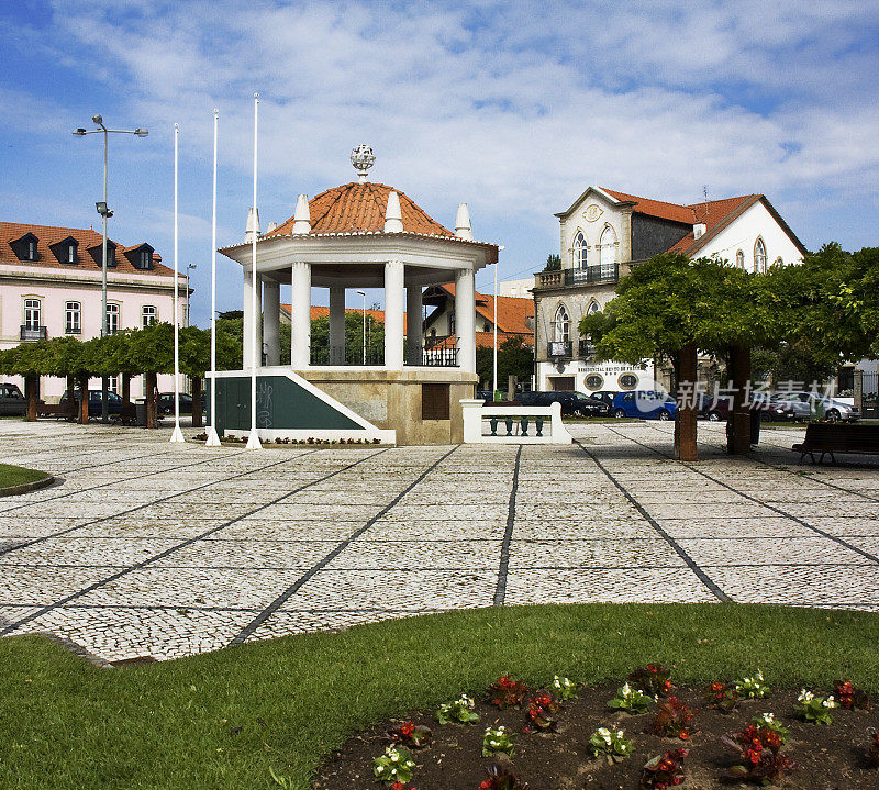 花园音乐台，公园，城市广场。Vila do Conde，葡萄牙。